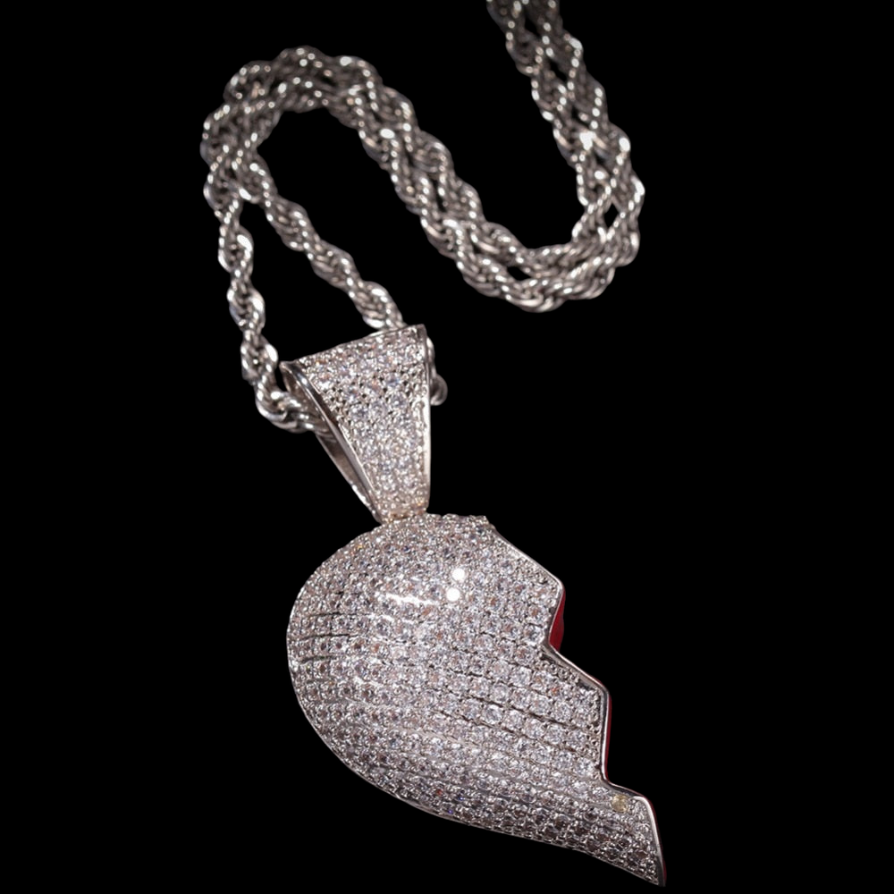 Ensemble deux pièces pendentif coeur brisé