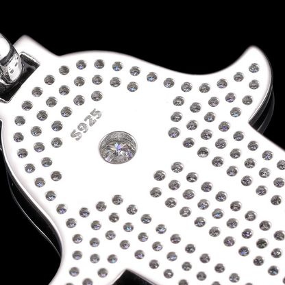 Main Hamsa Diamant Moissanite Argent