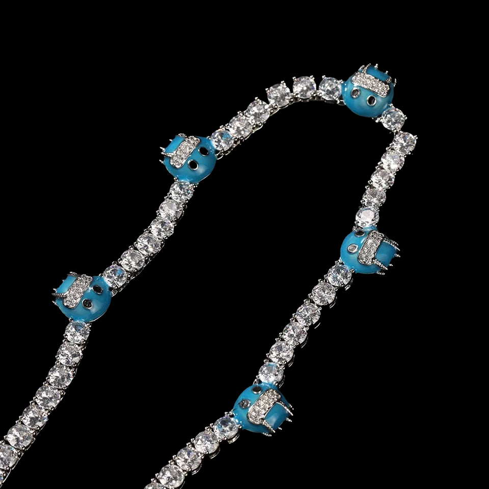 COLLIER TENNIS EMOJI VISAGE FROID