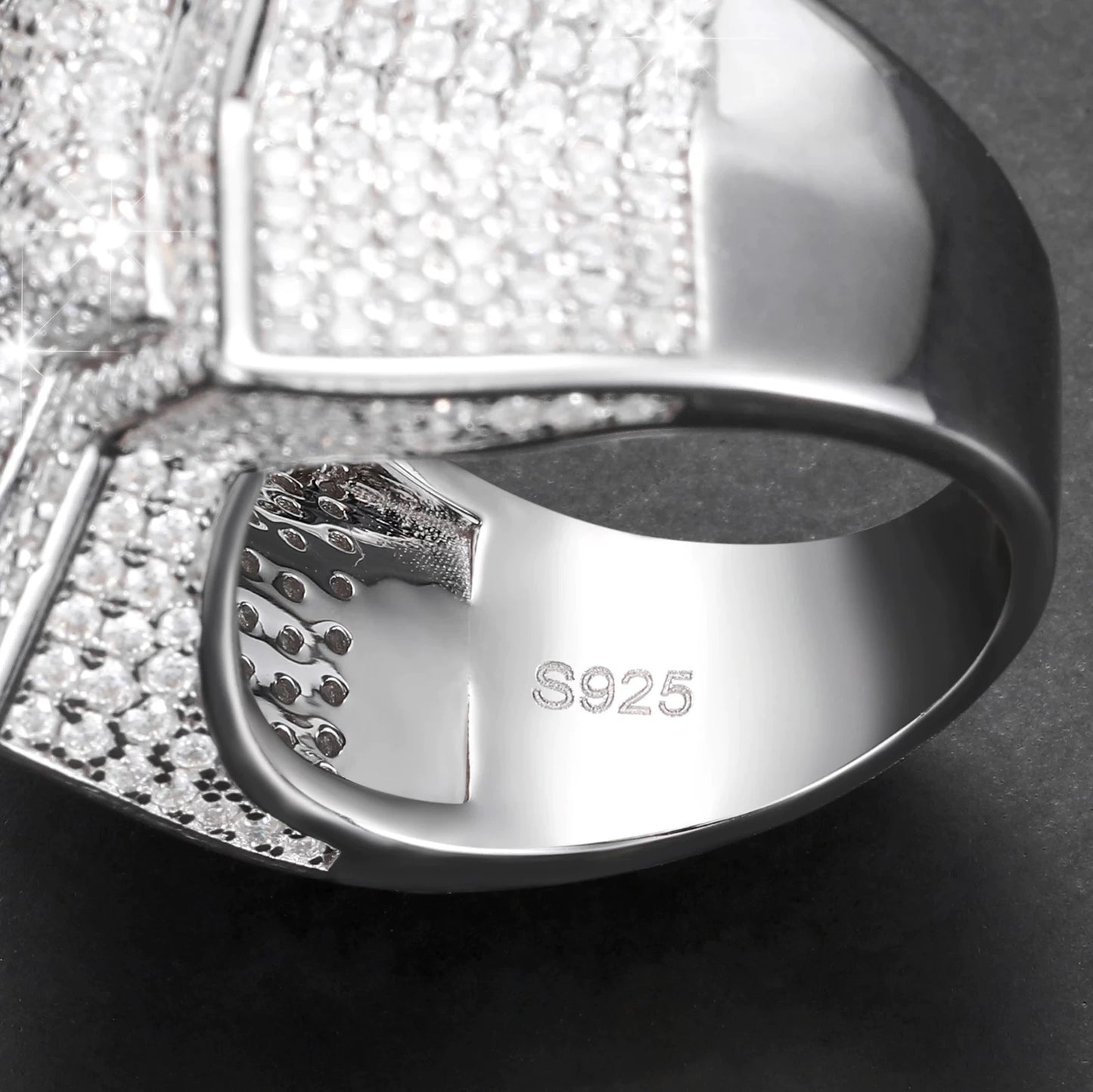 Zilveren moissanite diamanten Ster Ring