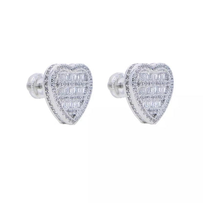 Boucles d'oreilles cœur glacé 15 mm