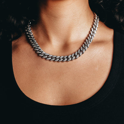 Chaîne cubaine Iced Out Miami de 12 mm