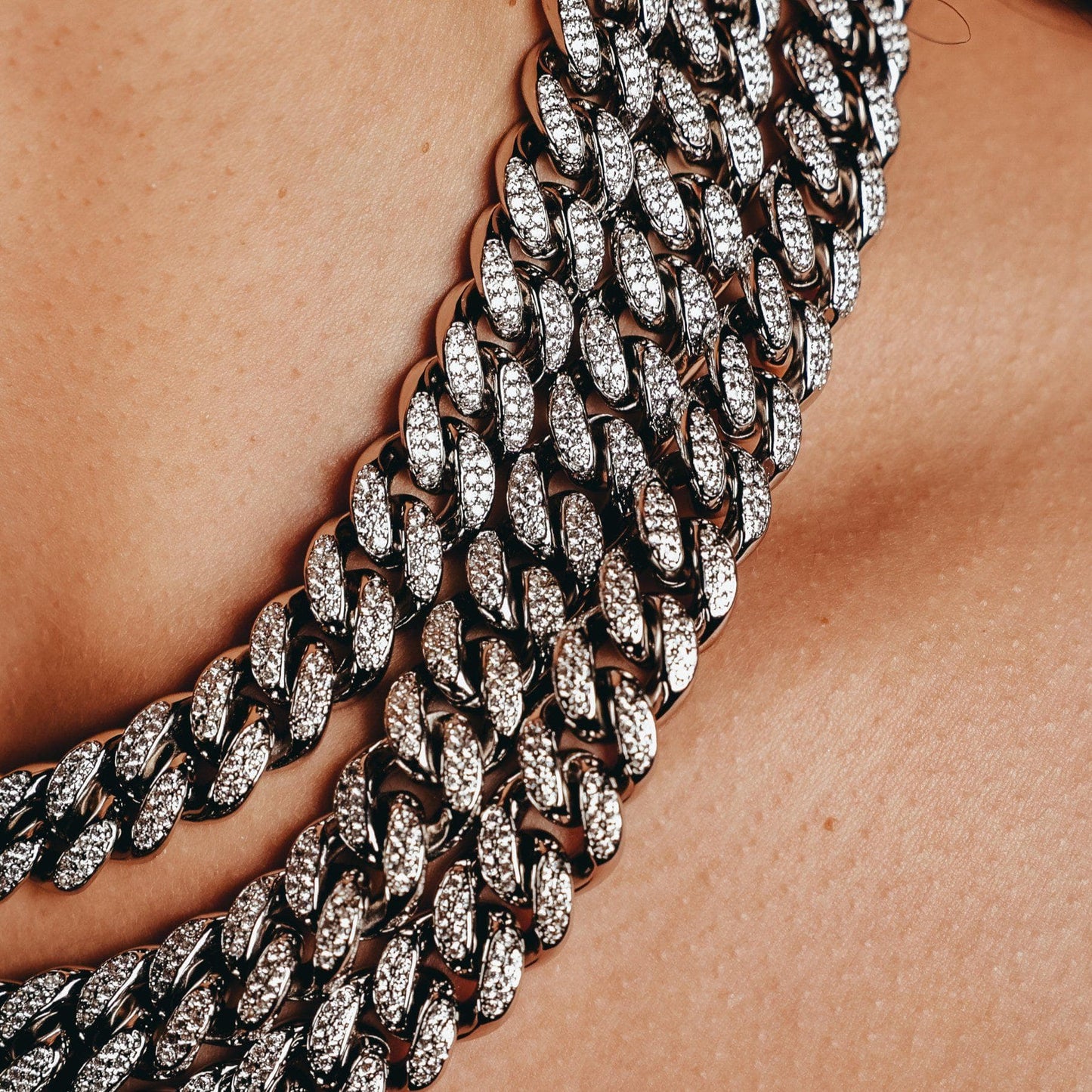 Chaîne cubaine Iced Out Miami de 12 mm