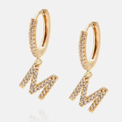 Gold plated Iced Letter Oorbellen