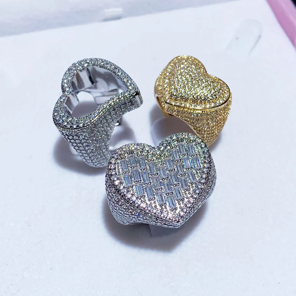 Baguette Diamond Heart Ring