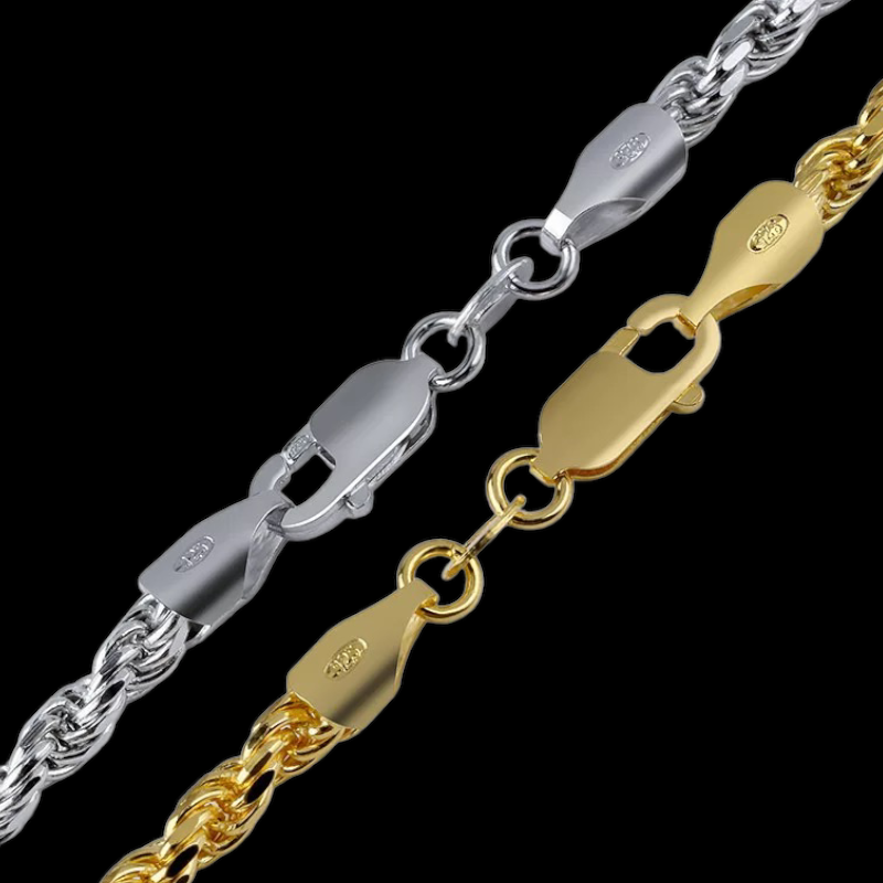 Collier en corde Dookie en argent massif 925