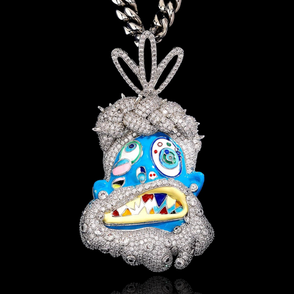 Drippy blue face pendentif jésus 