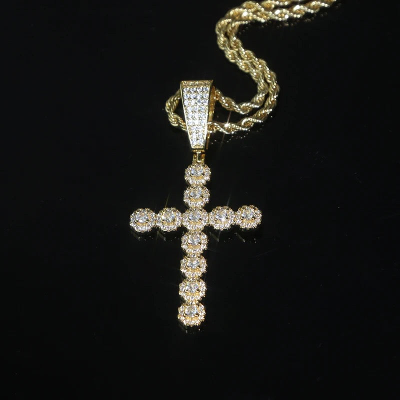 Gold Plated Clustered Cross Pendant