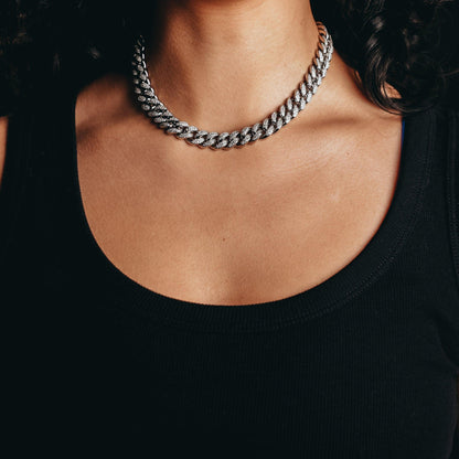 Chaîne cubaine Iced Out Miami de 12 mm