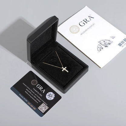 Collier croix en argent Moissanite pour femme