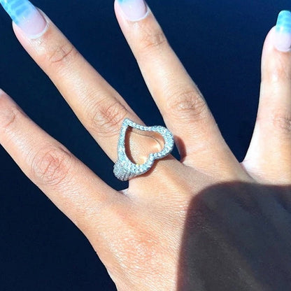 Open Diamond Heart Ring