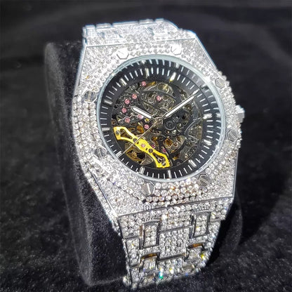 Royal Majestic 44mm – Fully Iced Automatisch Skeleton Horloge