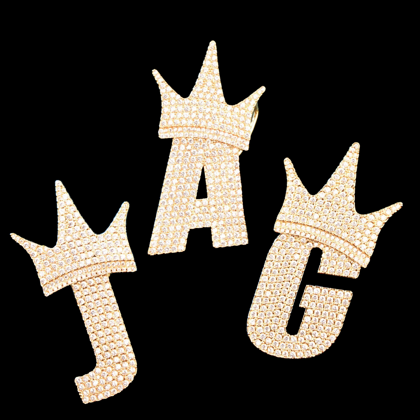 Pendentif Lettre Couronne Plaqué Or