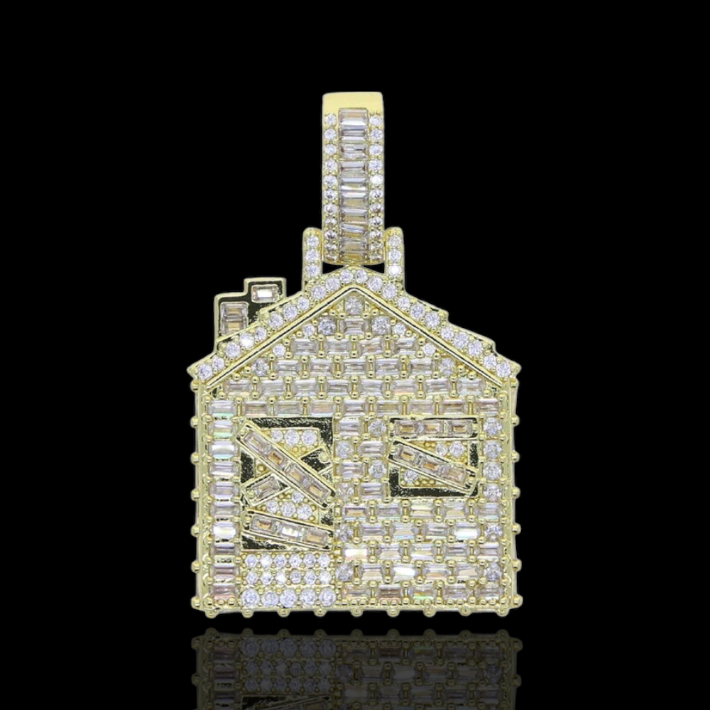 Pendentif Trap House Plaqué Or 