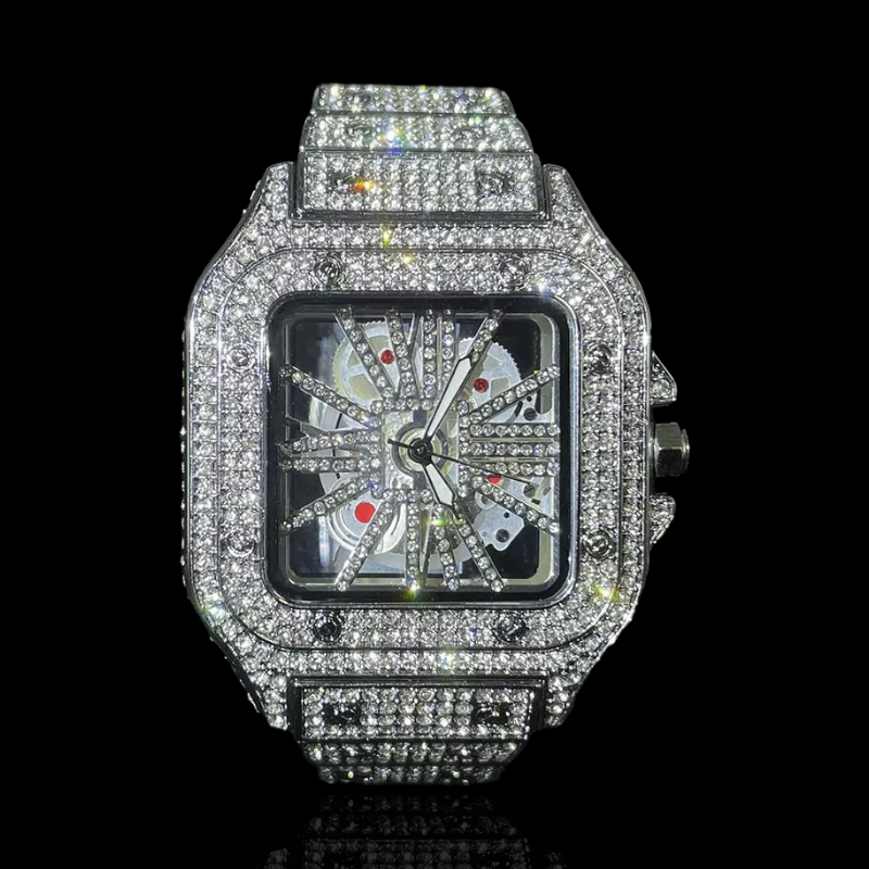 King Square Skeleton 50mm – Fully Iced Watch