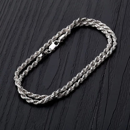 Collier en corde Dookie en argent massif 925