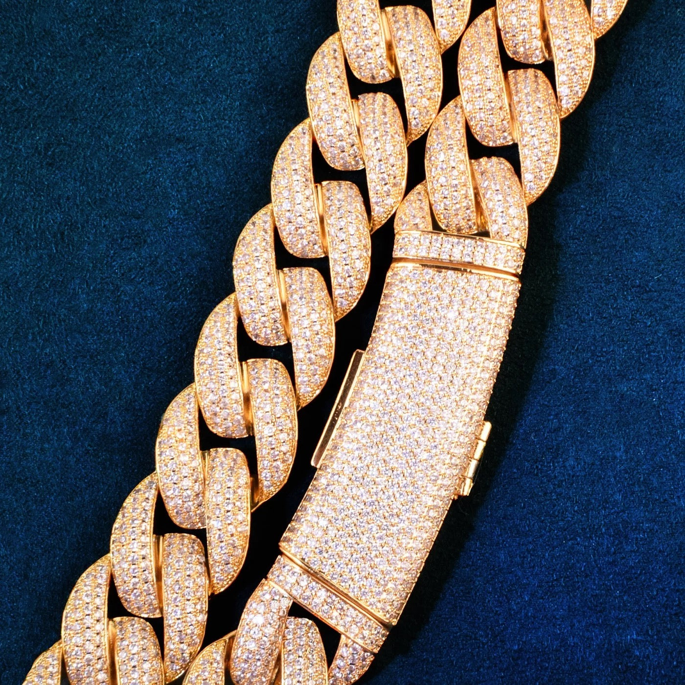 20mm Gold Plated Diamond Cuban Chain
