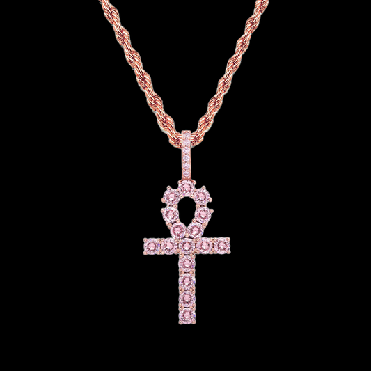 Pendentif Croix Ankh Rose