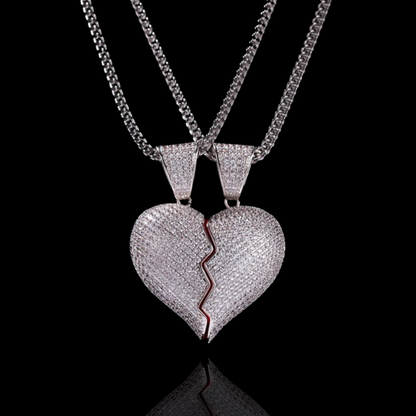 Ensemble deux pièces pendentif coeur brisé