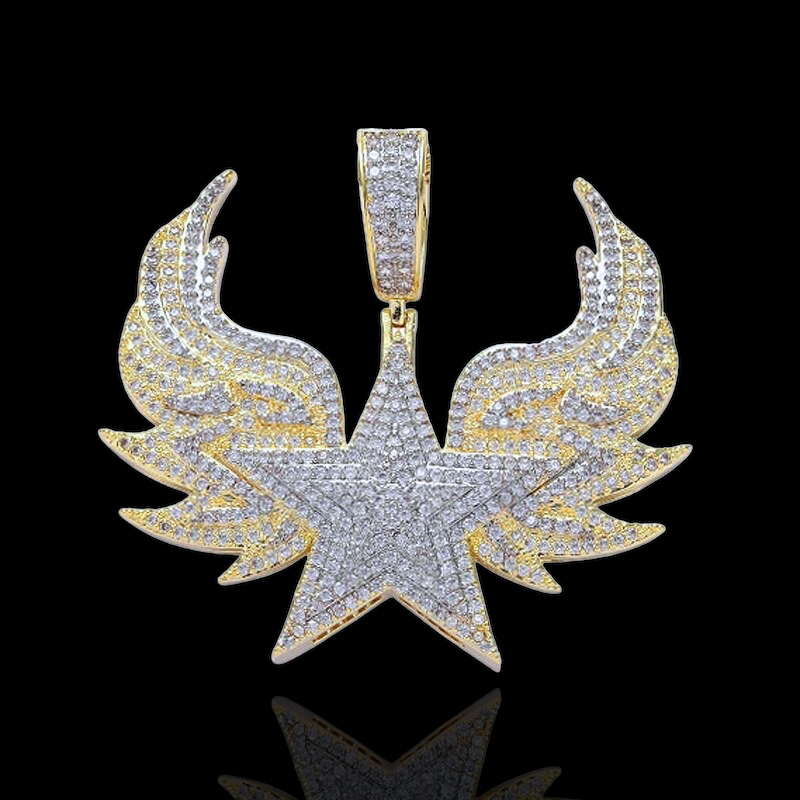 Gold Plated Winged Star Pendant