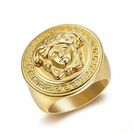 Gold Plated Ronde Medusa Ring