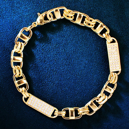 Bracelet Chaîne Magnum King Plaqué Or 8MM