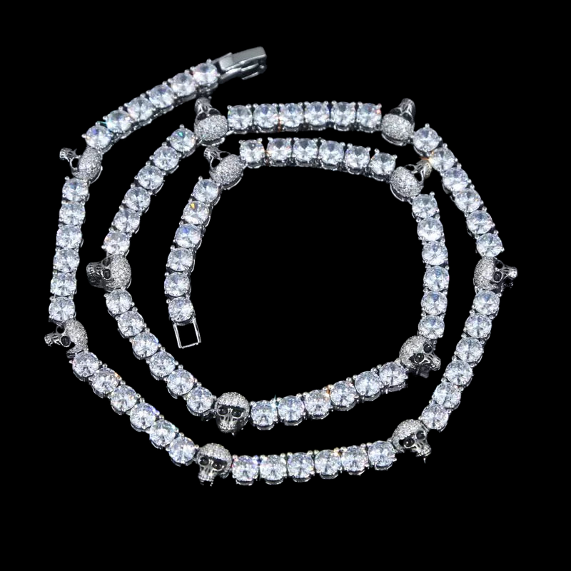 COLLIER TENNIS ICED OUT SKULL