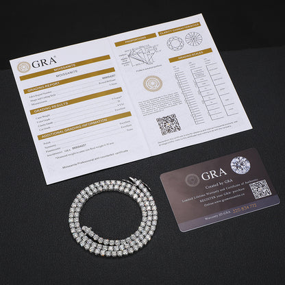 CHAÎNE DE TENNIS ARGENT MOISSANITE DIAMANT 5MM