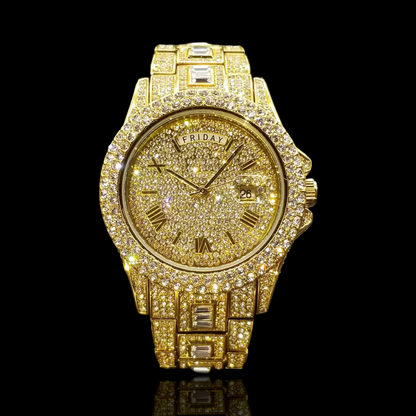 Prestige Day-Date 42mm – Fully Iced Gold-Plated Watch