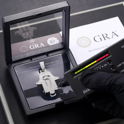 Main Hamsa Diamant Moissanite Argent