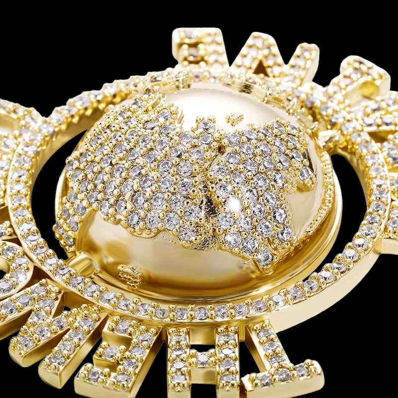 Gold Plated World is Mine Pendant