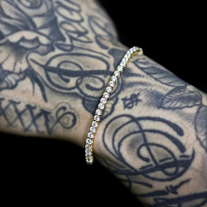 BRACELET TENNIS PLAQUE OR 3MM