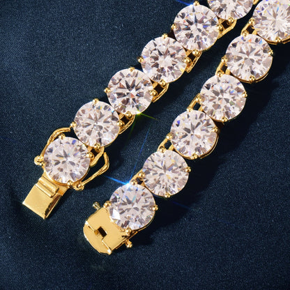 CHAINE DE TENNIS PLAQUE OR 10MM